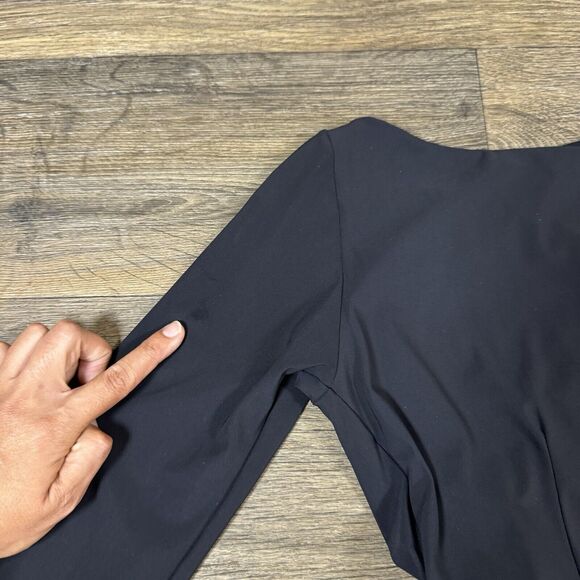 Chiara Boni La Petite Robe Florien Ruched Sheath Dress Women's 40 US 4 Black - Picture 11 of 13